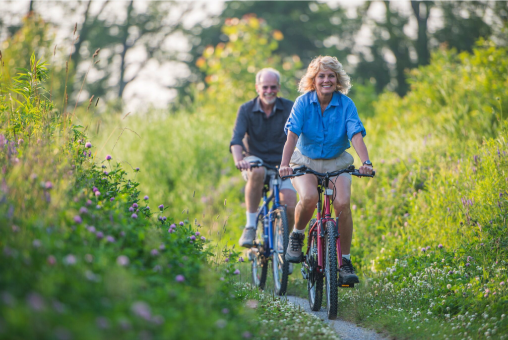 Older Couple On Bikes